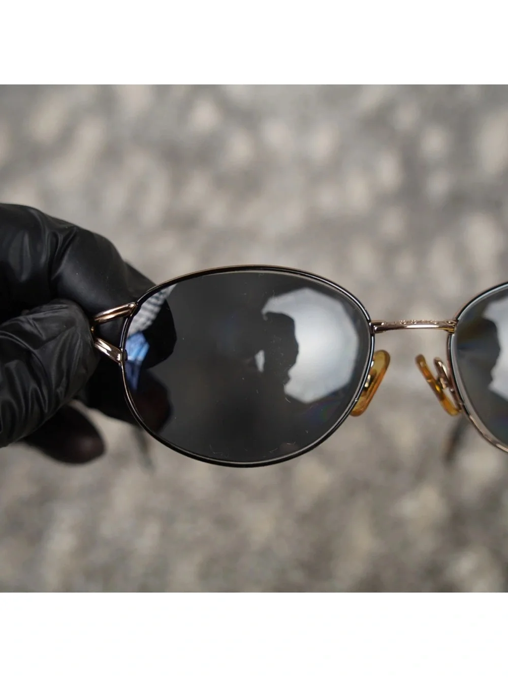 Vintage Gucci Metal Oval Eyeglasses Frames Only Adult 55-18 Gold Flecked Marbled